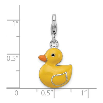 Sterling Silver Enamel Duck Charm – view 5