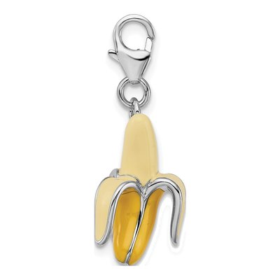 Sterling Silver 3-D Banana Charm – view 3