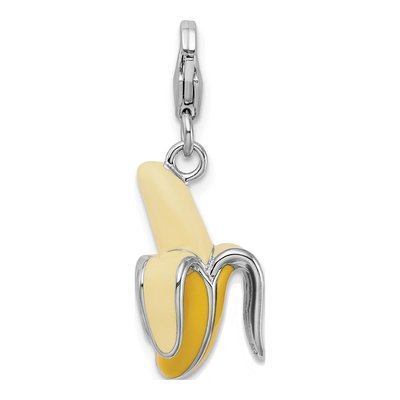 Sterling Silver 3-D Banana Charm – view 4