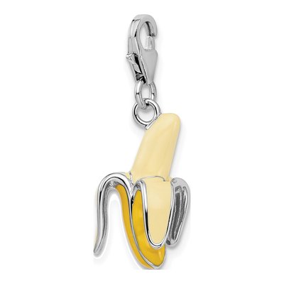 Sterling Silver 3-D Banana Charm – view 5