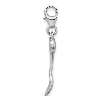 Sterling Silver 3-D Fork Charm – view 3