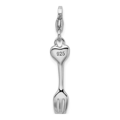 Sterling Silver 3-D Fork Charm – view 4