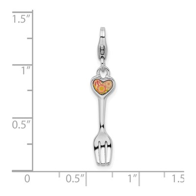 Sterling Silver 3-D Fork Charm – view 5