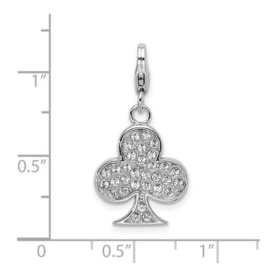Sterling Silver Crystal 3-D Enamel Club Charm – view 5