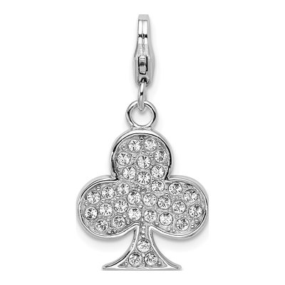 Sterling Silver Crystal 3-D Enamel Club Charm