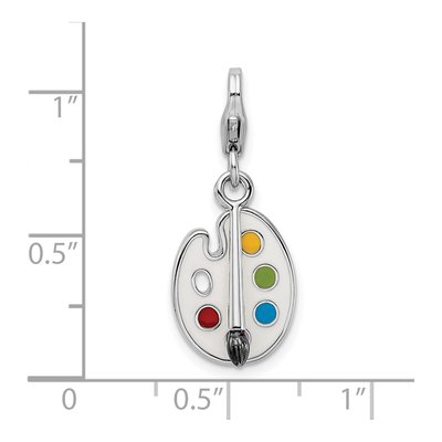 Sterling Silver Palette Brush Charm – view 5