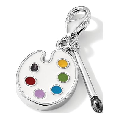 Sterling Silver Palette Brush Charm – view 6