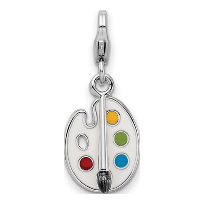 Sterling Silver Palette Brush Charm