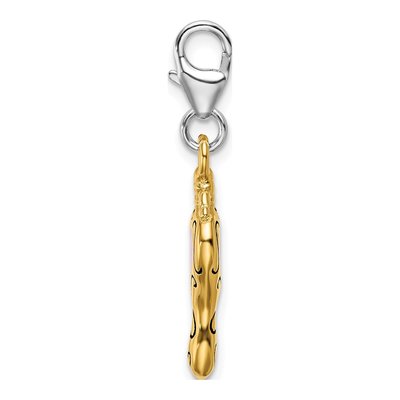 Gold-Plated Sterling Silver 3-D Heart Charm – view 3