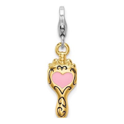 Gold-Plated Sterling Silver 3-D Heart Charm