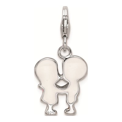 Sterling Silver Kissing Couple Charm – view 4