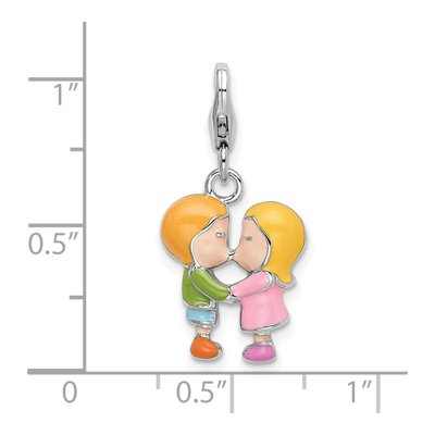 Sterling Silver Kissing Couple Charm – view 5