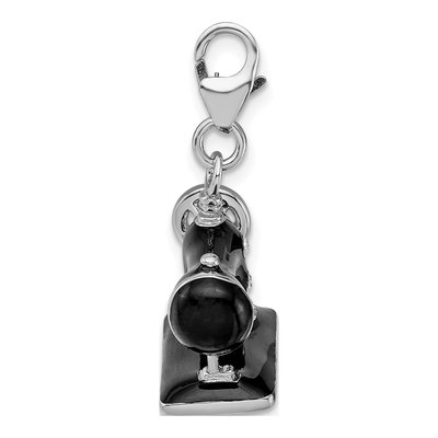 Sterling Silver Crystal Sewing Machine Charm – view 3