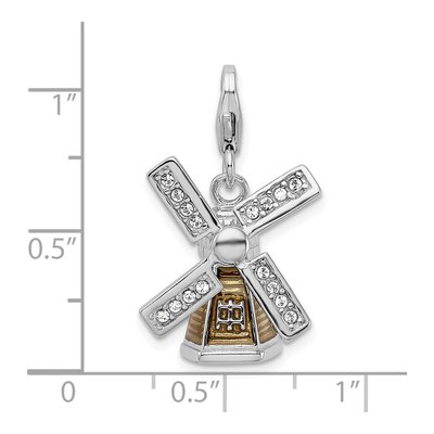 Sterling Silver Crystal 3-D Enameled From Windmill Charm – view 6