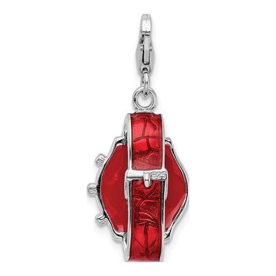 Sterling Silver Crystal 3-D Enameled Watch Charm – view 4