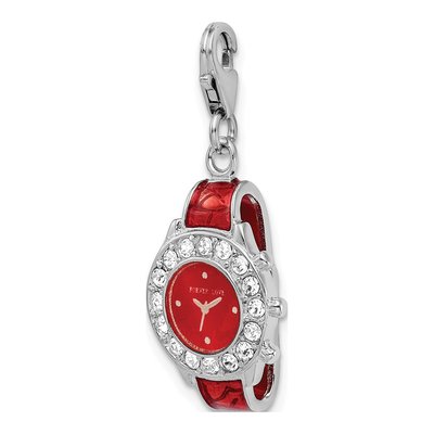 Sterling Silver Crystal 3-D Enameled Watch Charm – view 5