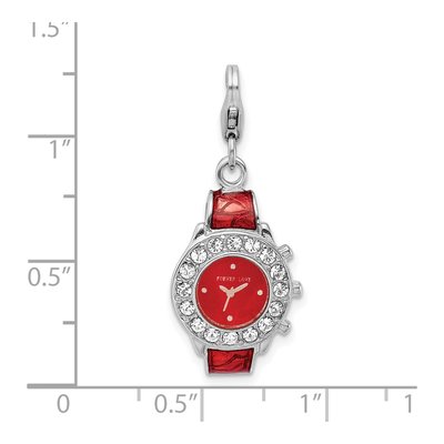 Sterling Silver Crystal 3-D Enameled Watch Charm – view 6