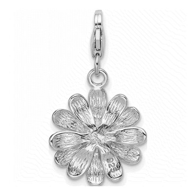 Sterling Silver Enamel Flower Charm – view 4