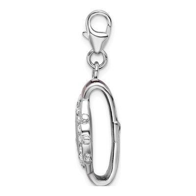 Sterling Silver Crystal Watch Charm – view 3