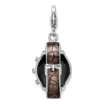 Sterling Silver Crystal Watch Charm – view 4