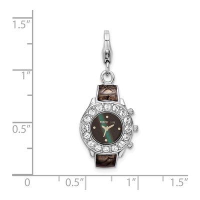 Sterling Silver Crystal Watch Charm – view 5
