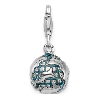 Sterling Silver World Globe Charm – view 4
