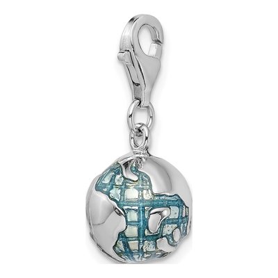 Sterling Silver World Globe Charm – view 5