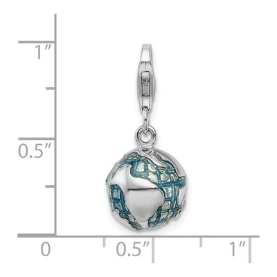 Sterling Silver World Globe Charm – view 6