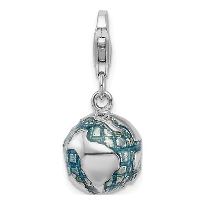 Sterling Silver World Globe Charm