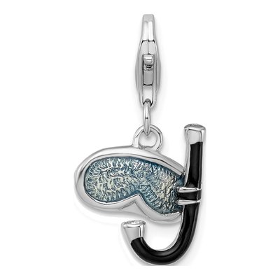 Sterling Silver Enameled Snorkel Charm