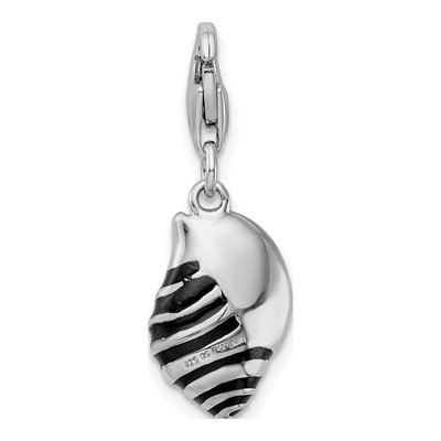 Sterling Silver Enamel Shell Charm – view 4