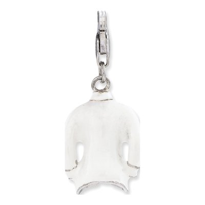 Sterling Silver Enameled Shirt Tie Charm – view 2