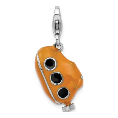 Sterling Silver 3-D Submarine Charm