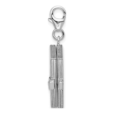 Sterling Silver Crystal 3-D Note Book Charm – view 4