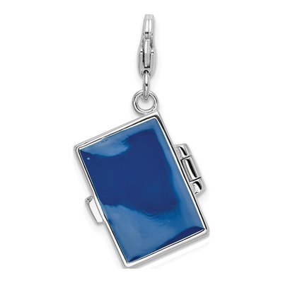 Sterling Silver Crystal 3-D Note Book Charm – view 6