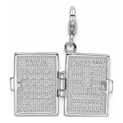Sterling Silver Crystal 3-D Note Book Charm – view 8