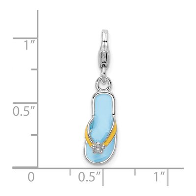 Sterling Silver Flip Flop Charm – view 4