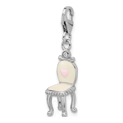 Sterling Silver 3-D Enameled Vanity Chair Charm – view 6