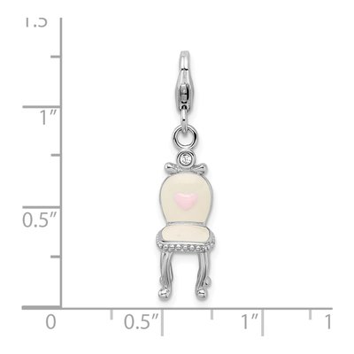 Sterling Silver 3-D Enameled Vanity Chair Charm – view 7