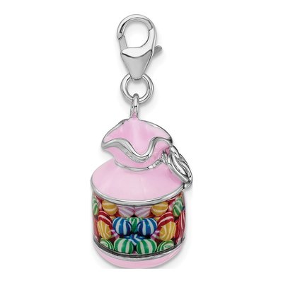Sterling Silver 3-D Enamel Candy Jar Charm – view 2