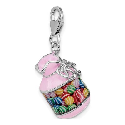 Sterling Silver 3-D Enamel Candy Jar Charm – view 4