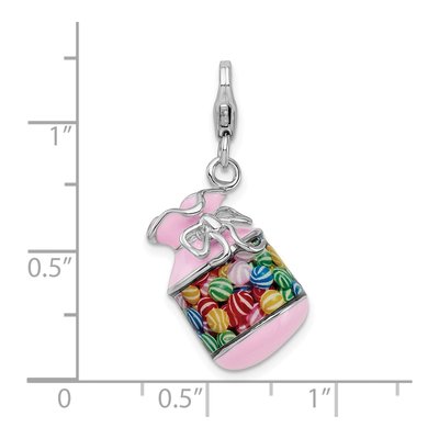 Sterling Silver 3-D Enamel Candy Jar Charm – view 5