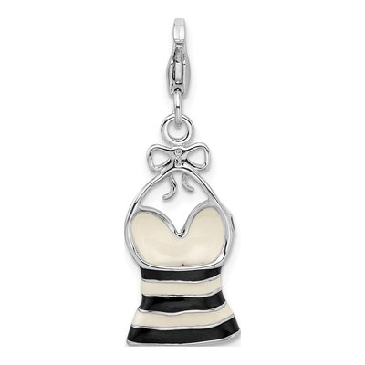Sterling Silver 3-D Enameled Tank Top Charm – view 5
