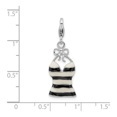 Sterling Silver 3-D Enameled Tank Top Charm – view 6