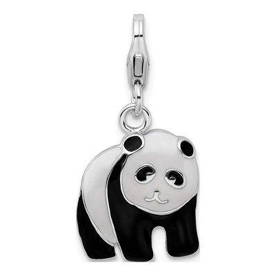 Sterling Silver Enameled Panda Charm