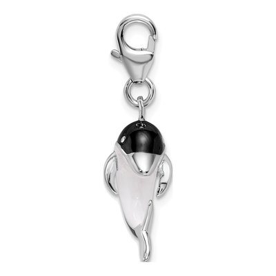 Sterling Silver 3-D Enameled Dolphin Charm – view 3