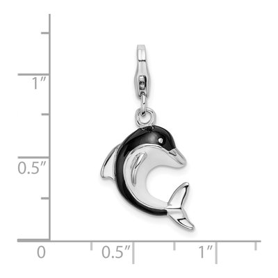 Sterling Silver 3-D Enameled Dolphin Charm – view 5