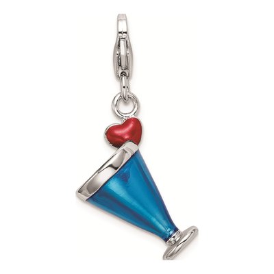 Sterling Silver Rh Enameled 3-D Blue Hawaii Charm – view 5