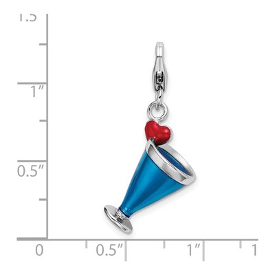 Sterling Silver Rh Enameled 3-D Blue Hawaii Charm – view 6