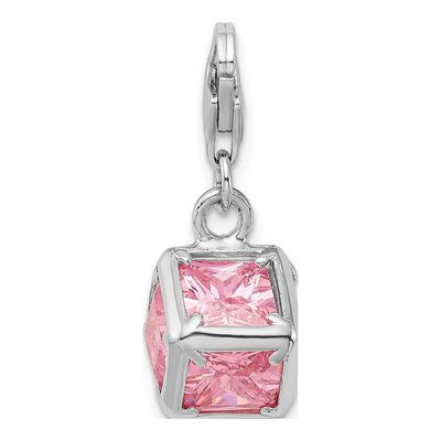 Sterling Silver CZ Cube Charm – view 5